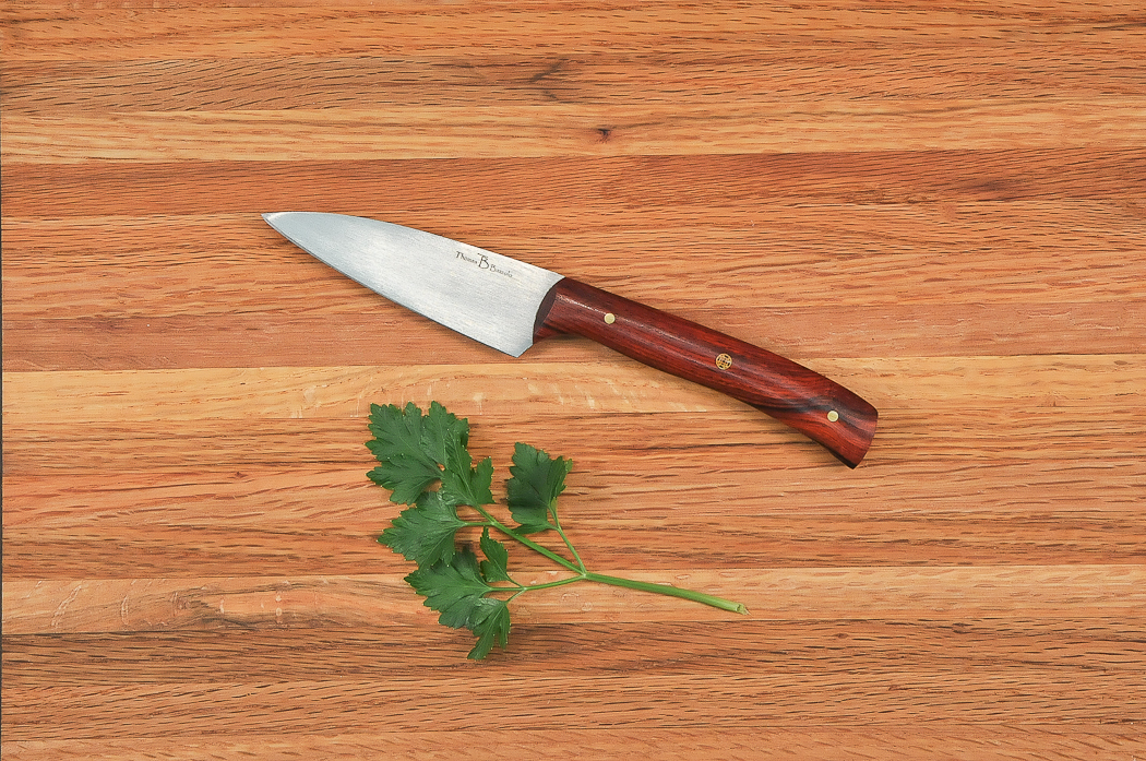 3 1/2 inch thin paring knife with cocobolo handle